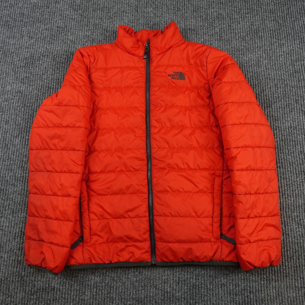 The North Face Jacket Boys Large 14/16 Orange Puffer Insulated Full Zip Winter